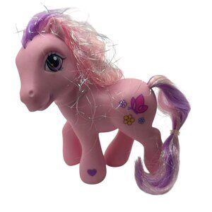 My Little Pony 2002 G3 Avalonia Pink Pony Figure Butterfly Design